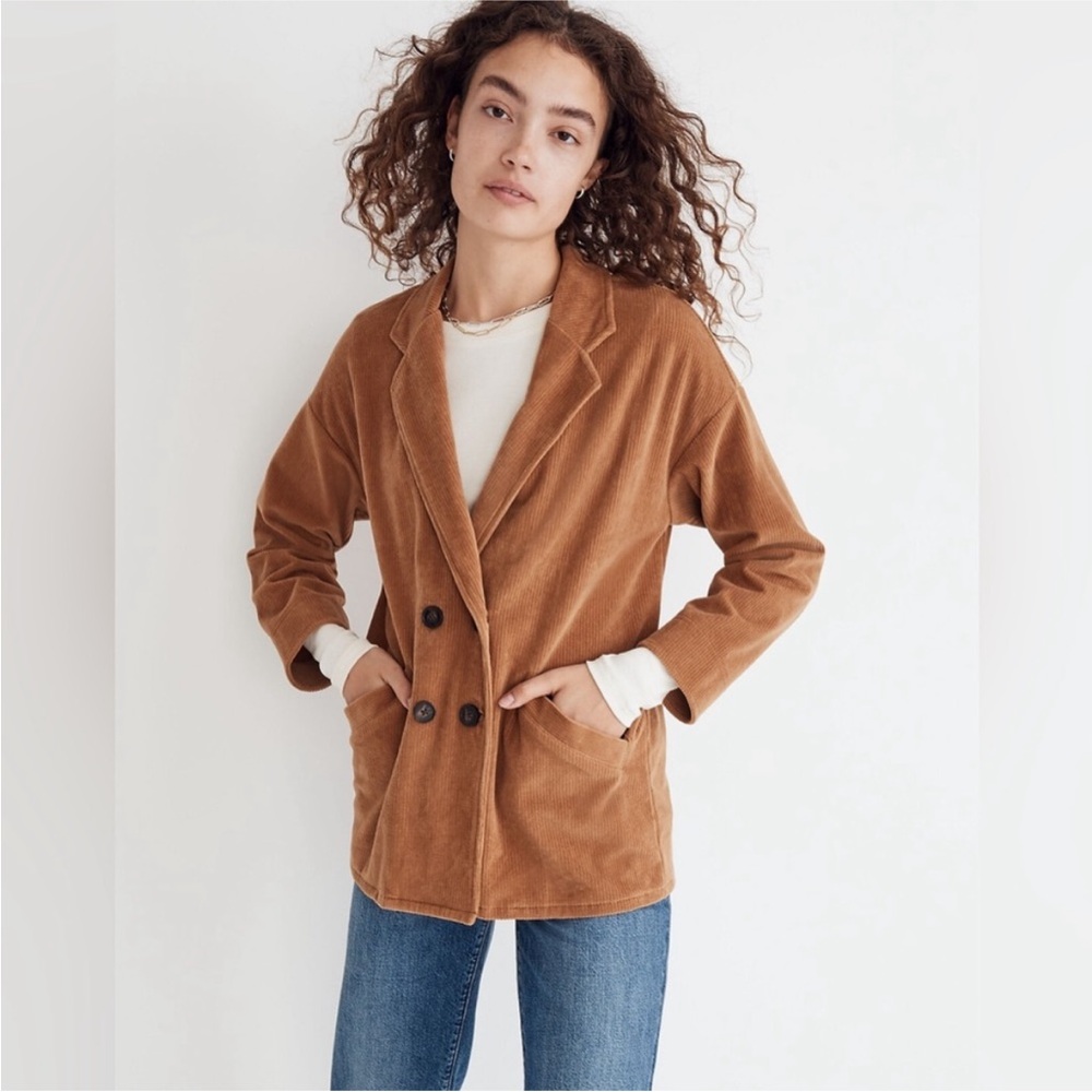 Madewell Knit Corduroy Redford Blazer Tan Brown Small S